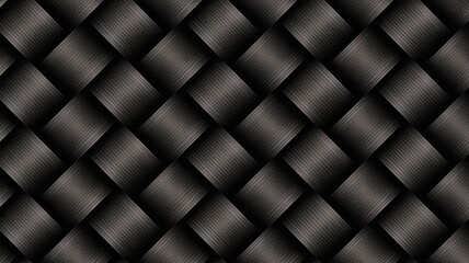 A close-up view of a black woven texture with a repeating pattern