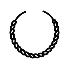 Rope Style Necklace Silhouette Icon