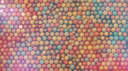 A colorful array of small balls in various pastel shades and hues
