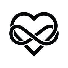 Simple Heart Knot Silhouette Icon