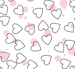 cute hearts seamless pattern with circle texture textile for kids 