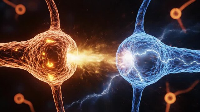 Abstract illustration of neural connections and electrical impulses
