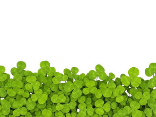 A vibrant green clover leaf border isolated on transparent background for st patricks day decoration