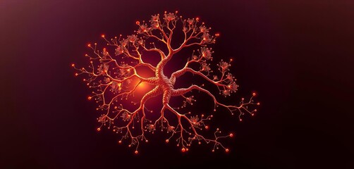 Abstract fractal tree structure with branching lines and nodes, symbolizing data organization and growth,  concept,  analysis