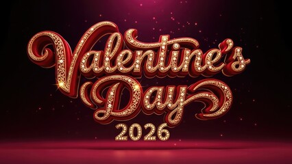 Valentine's Day 2026 ornate lettering text typography