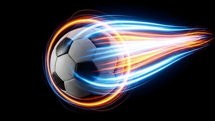 Dynamic soccer ball with energy trails
