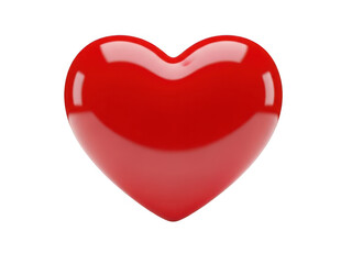 Fototapeta premium Vibrant red heart symbolizing love and passion isolated on transparent background