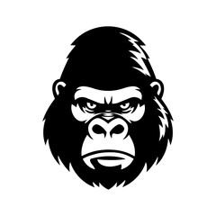 Fototapeta premium Powerful gorilla mascot head expressing dominance, confidence, leadership, and raw strength suited for bold brands and competitive identities.