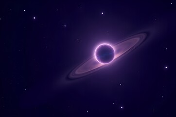 Fototapeta premium Cosmic Event: Black Hole Surrounded by Ringed Nebula