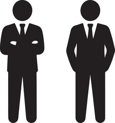 Business professional silhouette icon suited men vector illustration