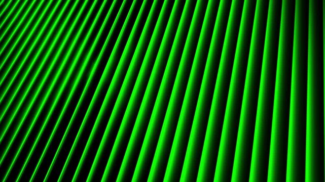 Abstract green and black diagonal stripes background with glowing 3d texture