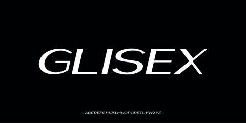 Vector illustration of a modern italic style alphabet letter display with sleek, clean, and elegant letter shapes.