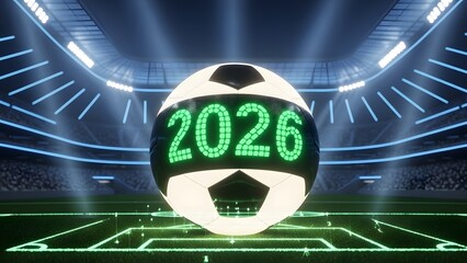 Soccer ball displaying 2026