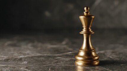 a luxurious golden chess piece standing alone symbolizing strength and leadership with its dazzling shine perfect for corporate success concepts