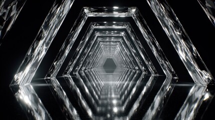 Obraz premium futuristic maze made of reflective crystals perfect for advanced design projects