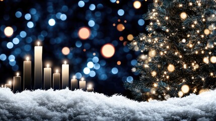 Candlestick chart demonstrates market fluctuations and trading activity, featuring a blue theme rich in financial data for business insights