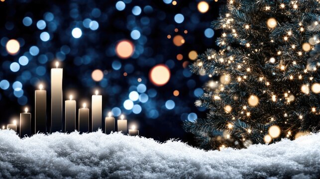 Candlestick chart demonstrates market fluctuations and trading activity, featuring a blue theme rich in financial data for business insights - Powered by Adobe