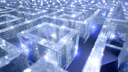 Obraz premium futuristic maze made of reflective crystals perfect for advanced design projects