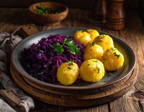 Rotkohl und Kl&ouml;&szlig;e