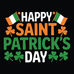 Happy saint patrick's day isolated on white background, Vector, illustration