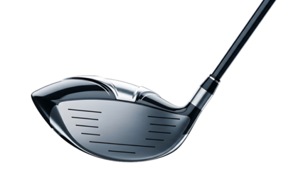 Sleek metallic golf driver club head showcasing its modern design