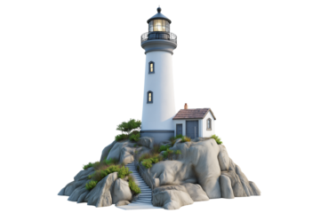 Lighthouse Isolated on Transparent Background