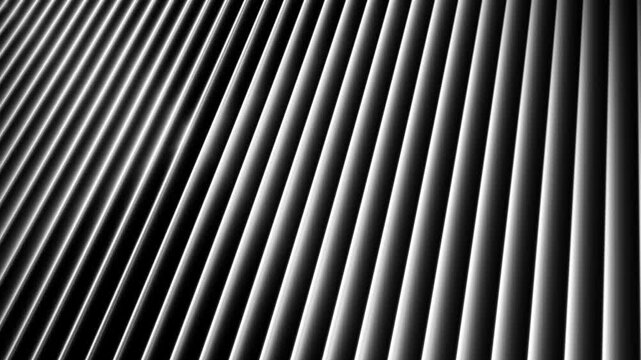 Abstract white and black diagonal stripes background with glowing 3d texture