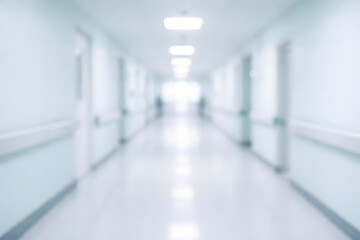 Obraz premium Bright hospital corridor with soft blurred lighting