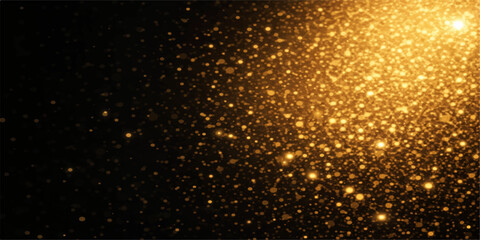 Shiny golden Christmas tree and glitter background with magic bokeh lights and winter snow particles for a festive holiday celebration texture © MdShakibAhamed