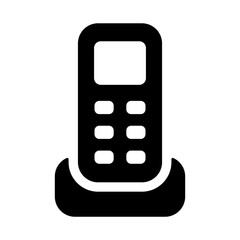 電話機のシルエットアイコン素材