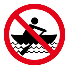 No Rowing Symbol Sign, Vector Illustration, Isolate On White Background Label