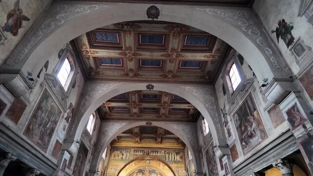 The central altar of Santa Prisca in Rome, Italy