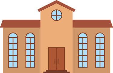 Church, Christian church icon, Catholic cathedral. Vector, cartoon illustration, postcard, poster.