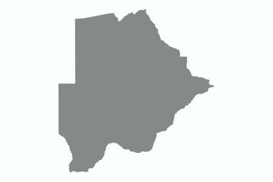 Vector graphic artwork suitable for print and web containing flat detailed map of BOTSWANA