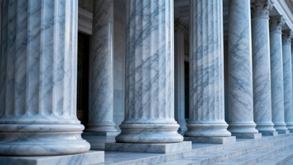 Classical and Solemn Marble Architectural Column Close-Up