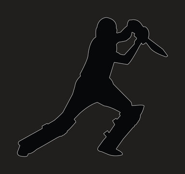 Pakistani cricketer babar azam cricketing shot silhouettes