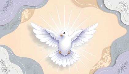 Dove representing peace with gently spread wings in harmonious design - Concept of Easter  