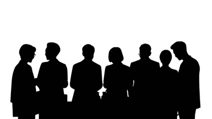 Professional silhouettes engaging in a discussion, symbolizing teamwork and collaboration