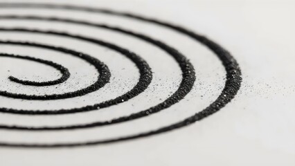 Abstract artwork featuring graphite powder concentric arcs with quiet carbon whisper macro texture inspiration