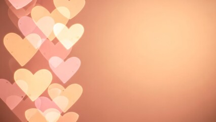 Soft peach background with layered heart shapes for valentine's day