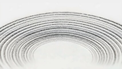 Concentric arcs of graphite powder creating abstract carbon whisper macro texture in close‑up detail view