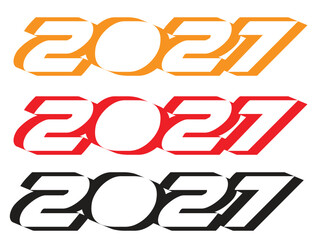 Year 2027 in Bold Design: A visual representation of the year 2027 in bold and modern design, with vibrant color variations. The image captures a sense of forward-thinking and visual impact.