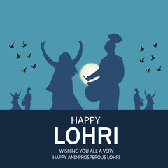 Festive Lohri Celebration: Celebrate the vibrant Lohri festival with joy! Dancing figures and symbolic elements capture the essence of this joyous cultural celebration.  