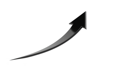 Black curved arrow pointing up