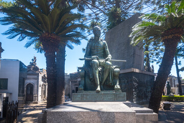 Fototapeta premium Buenos Aires, Argentina, November, 14, 2025: view of a mausoleum at Recoleta Cemetery