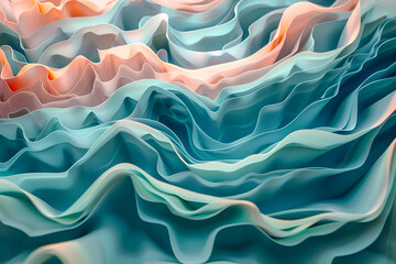 Mesmerizing topography of layered waves in fluid motion design