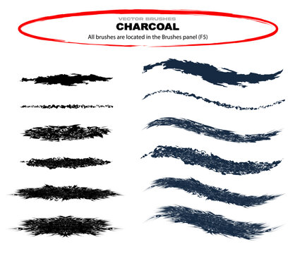 Vector charcoal and grunge brushes for Adobe Illustrator &mdash; Grunge and charcoal vector brushes for creative illustrations