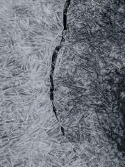 Ice Along a Flowing Winter Stream cold winter