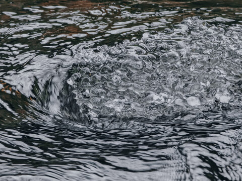 Ice Along a Flowing Winter Stream cold winter