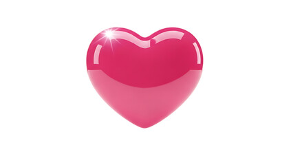 Fototapeta premium Vibrant Pink 3D Heart with Glossy Finish